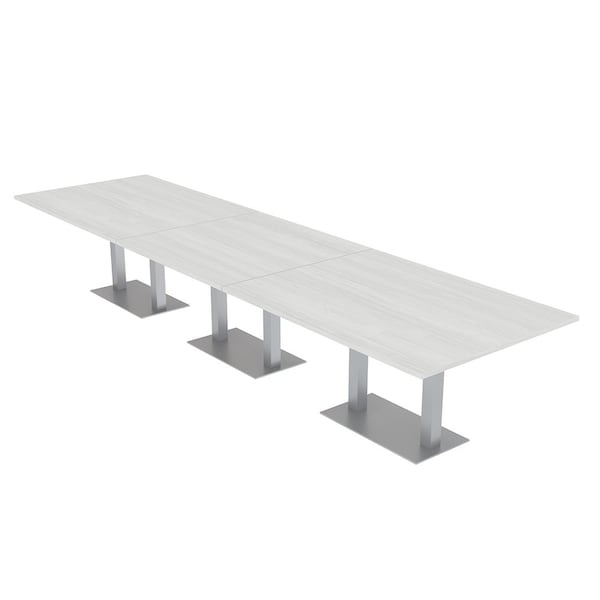 45 in W, 165.75 in L, 29 in H, Engineered Wood Top, White